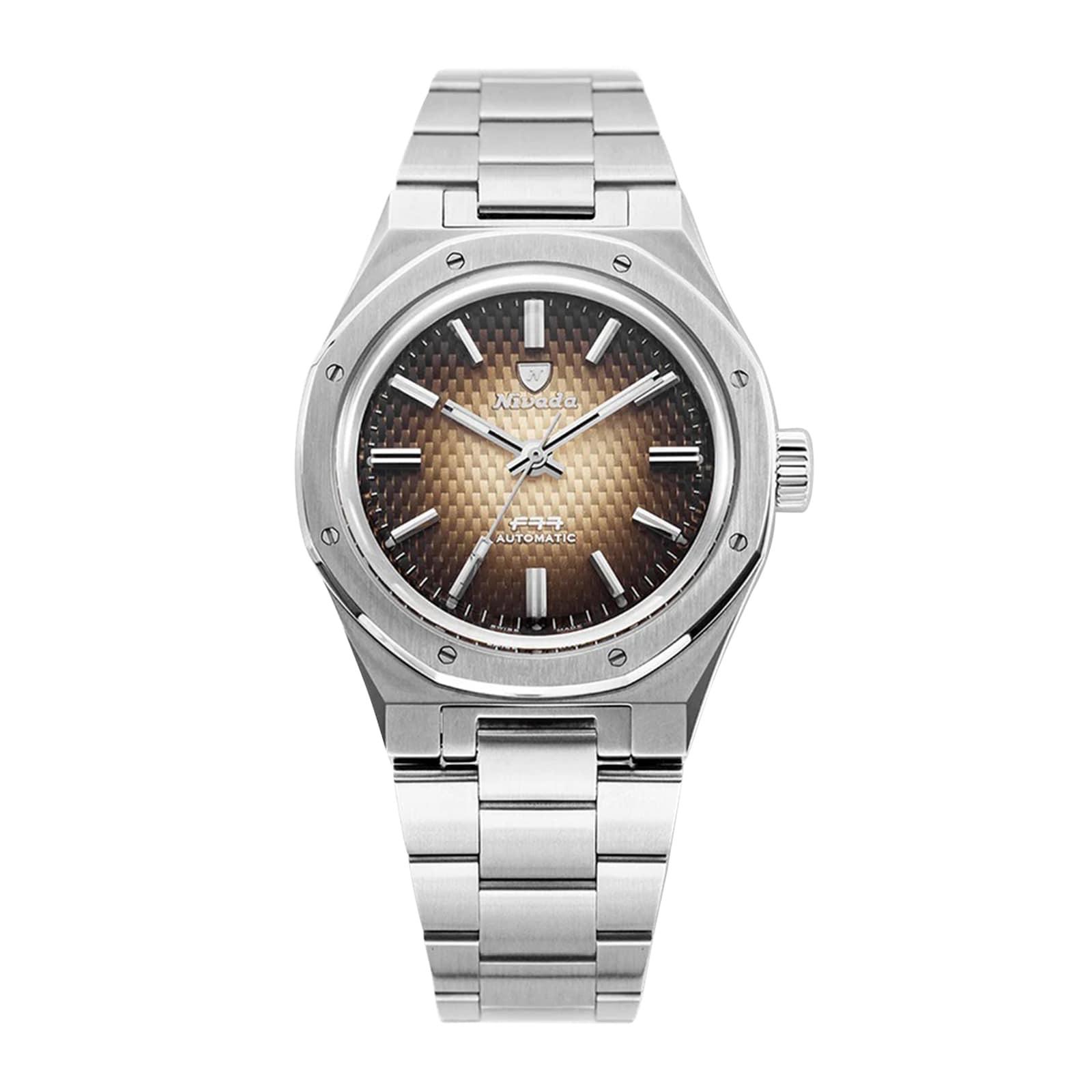 Nivada Grenchen F77 37mm Mens Watch Brown Nivada Grenchen F77 37mm Mens Watch Brown