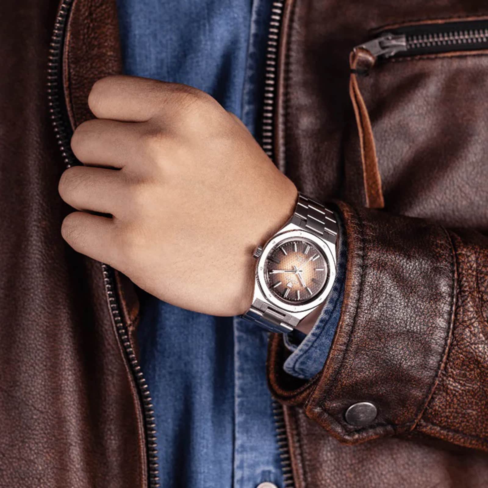 Nivada Grenchen F77 37mm Mens Watch Brown Nivada Grenchen F77 37mm Mens Watch Brown