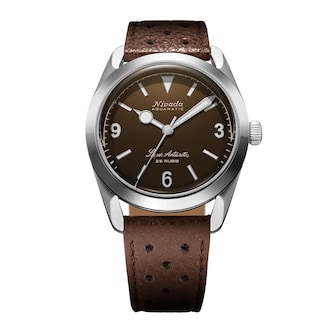 Nivada Grenchen Super Antarctic 38mm Mens Watch Brown