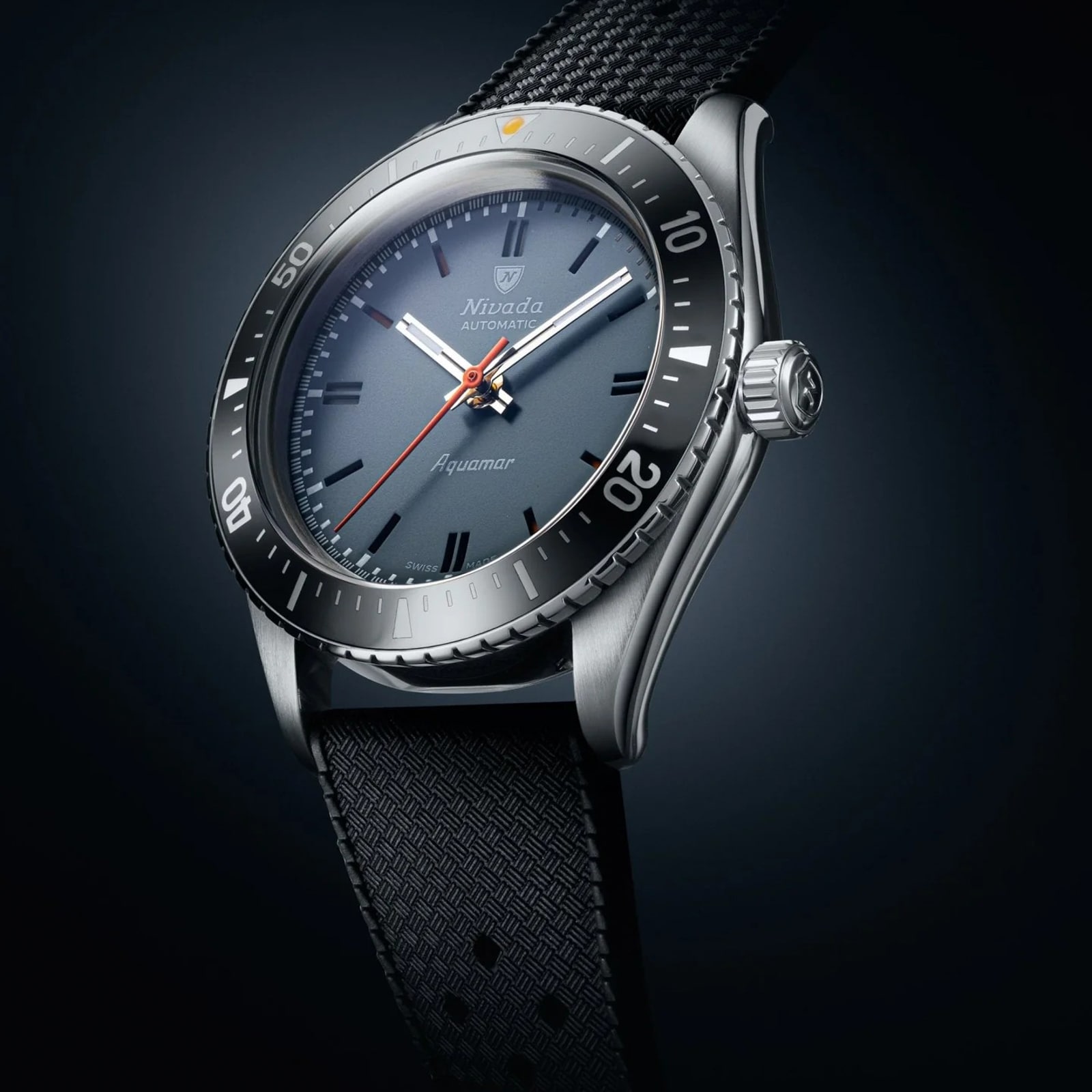 Nivada Grenchen Aquamar Automatic 38mm Mens Watch Grey