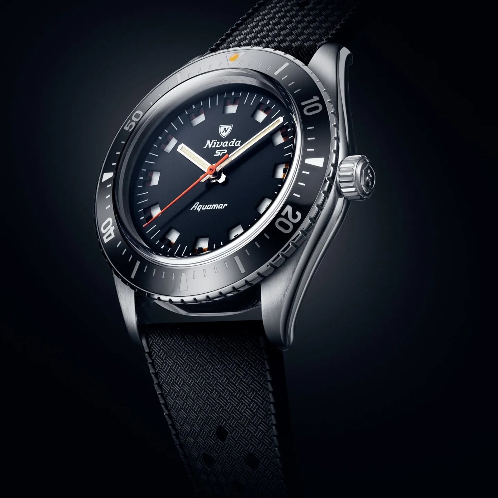 Nivada Grenchen Aquamar Automatic 38mm Mens Watch Black