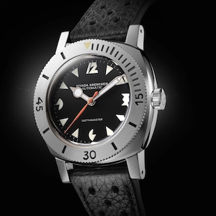Nivada Grenchen Depthmaster White Pacman 39mm Mens Watch Black
