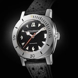 Nivada Grenchen Depthmaster White Pacman 39mm Mens Watch Black