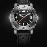 Nivada Grenchen Depthmaster White Pacman 39mm Mens Watch Black