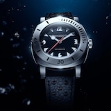 Nivada Grenchen Depthmaster White Pacman 39mm Mens Watch Black