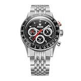 Nivada Grenchen Chronoking Mecaquartz Racing  38mm Mens Watch Black