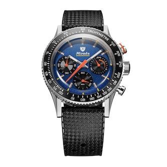Nivada Grenchen Chronoking Mecaquartz Racing 38mm Mens Watch Blue Nivada Grenchen Chronoking Mecaquartz Racing 38mm Mens Watch Blue