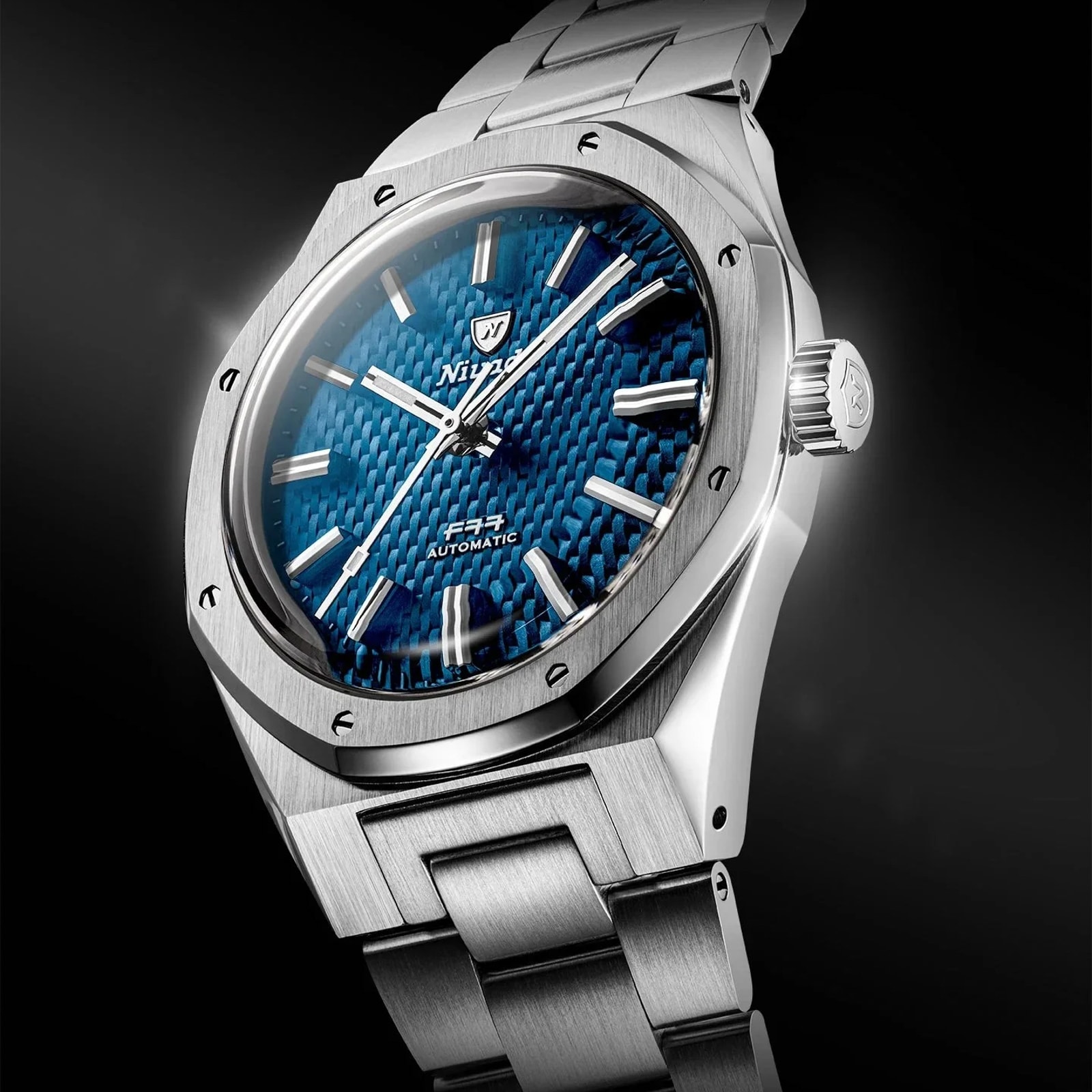 Nivada Grenchen F77 MK2 38mm Mens Watch Blue Nivada Grenchen F77 MK2 38mm Mens Watch Blue