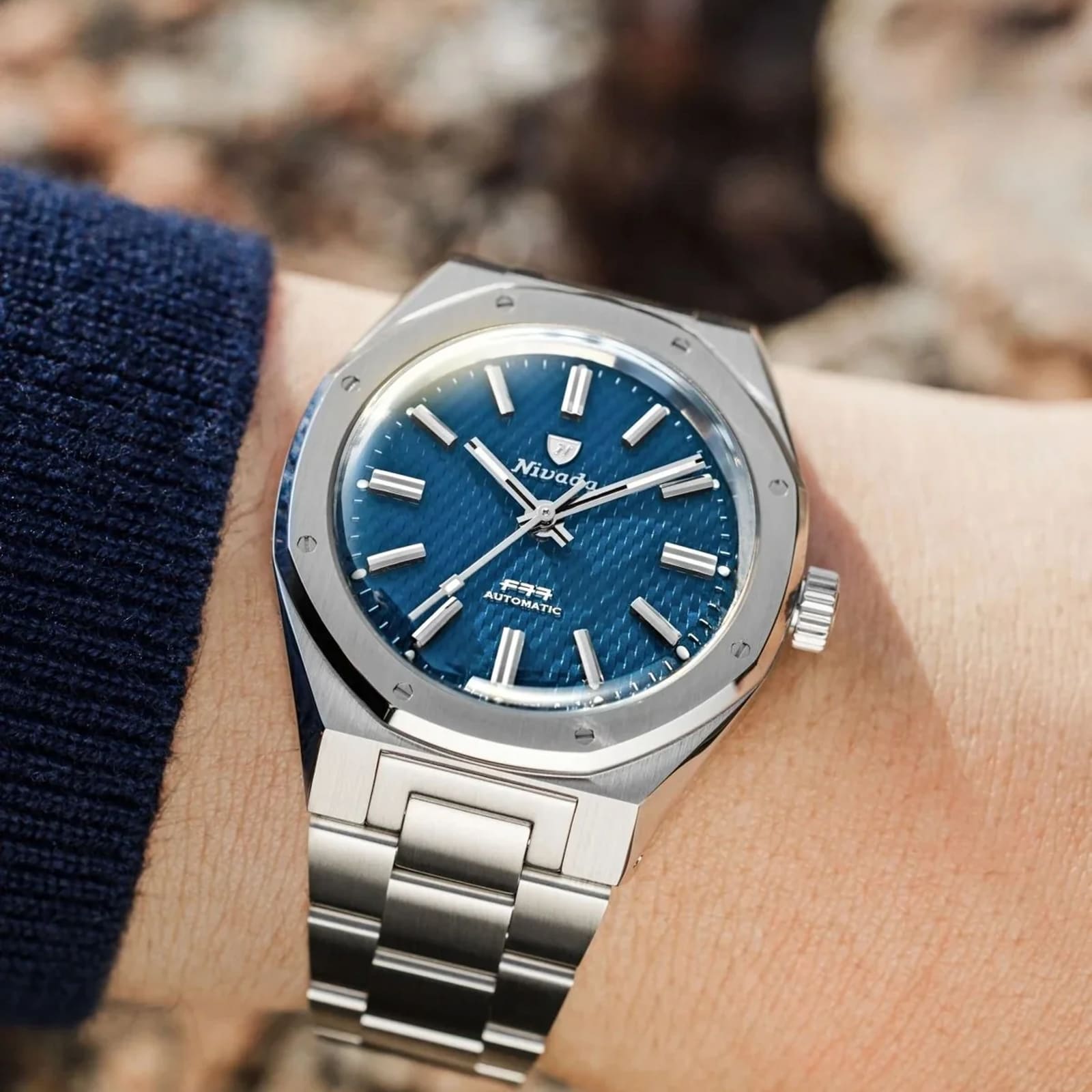 Nivada Grenchen F77 MK2 38mm Mens Watch Blue Nivada Grenchen F77 MK2 38mm Mens Watch Blue