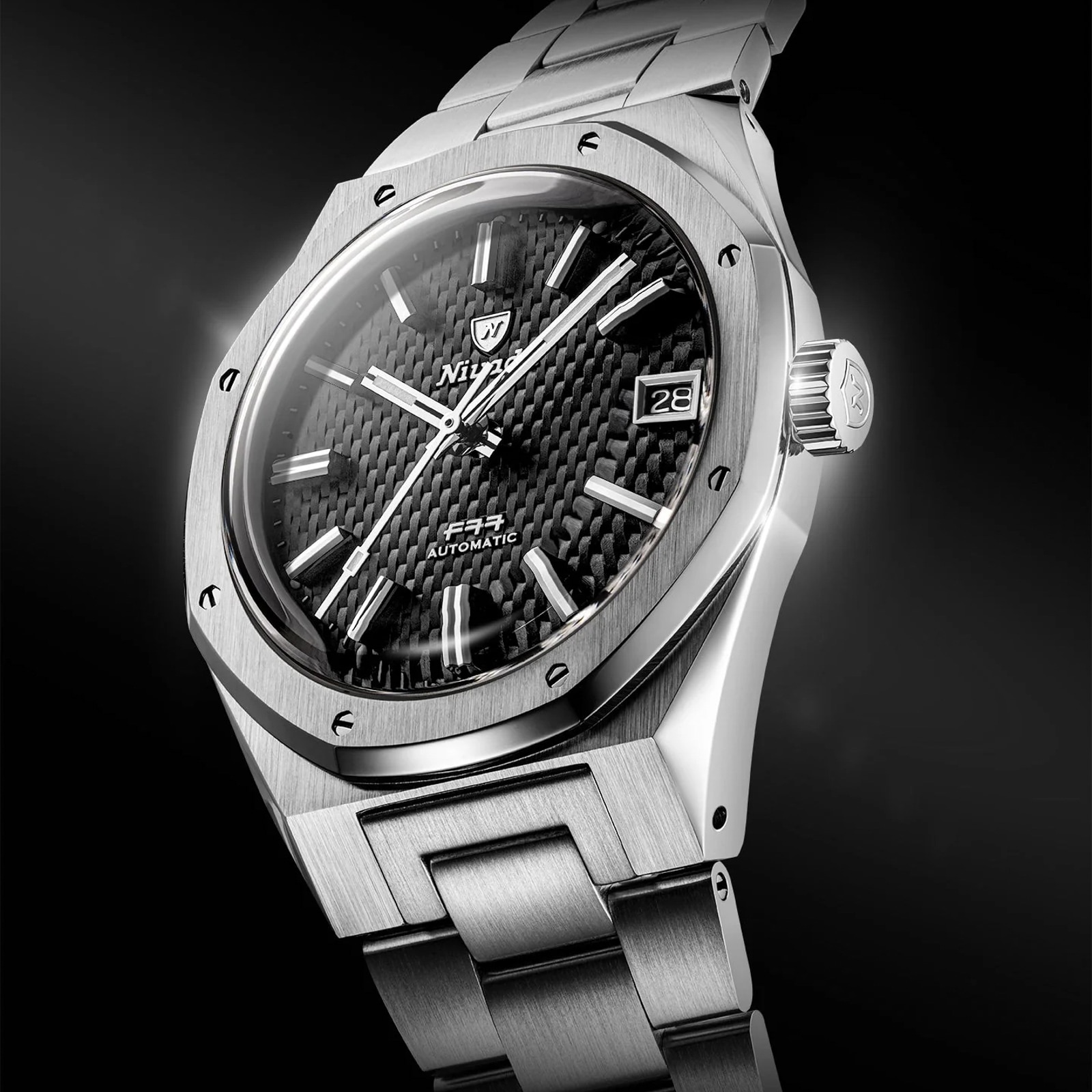 Nivada Grenchen F77 MK2 38mm Mens Watch Black Nivada Grenchen F77 MK2 38mm Mens Watch Black