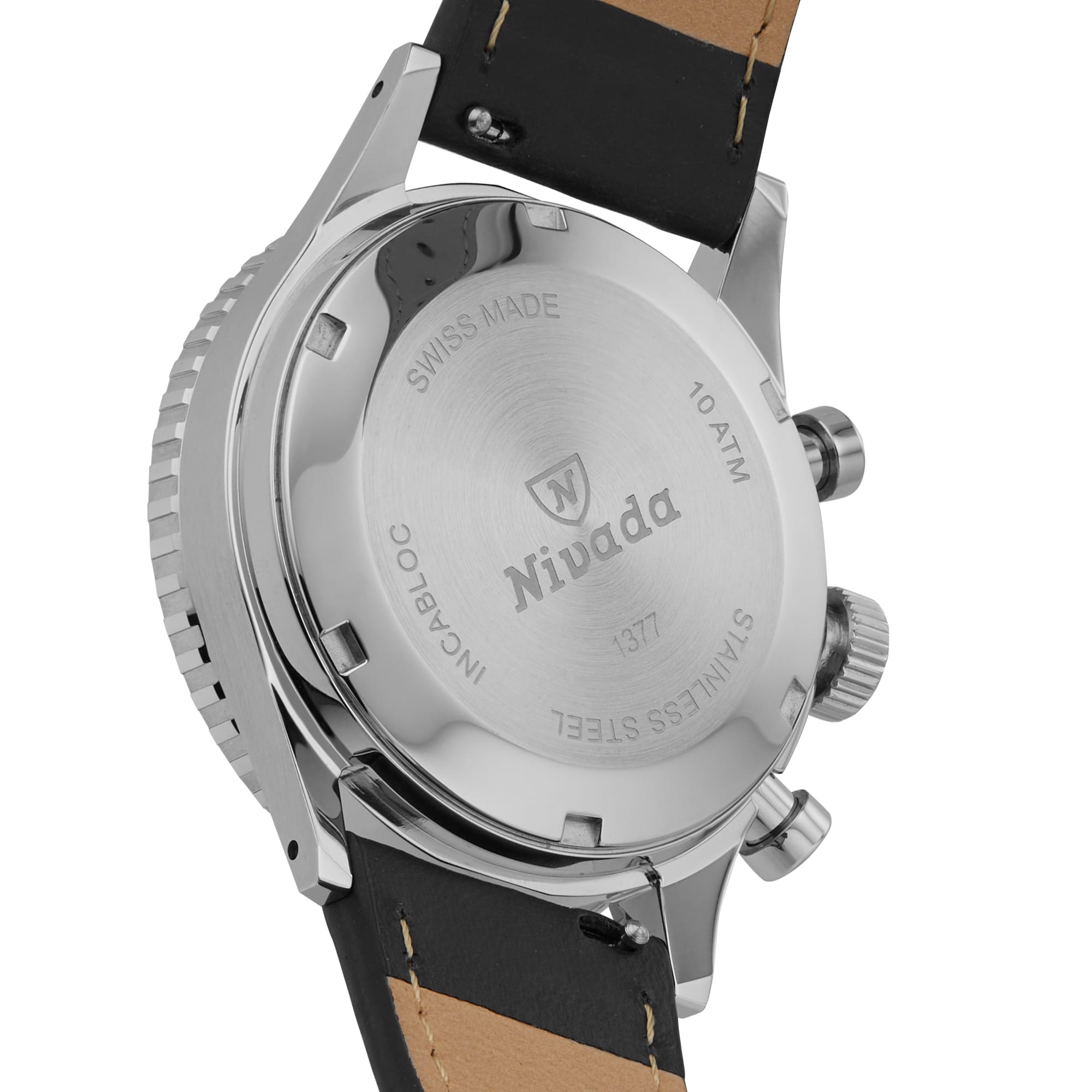 Nivada Grenchen Chronomaster Broad Arrow 38mm Mens Watch Black Nivada Grenchen Chronomaster Broad Arrow 38mm Mens Watch Black