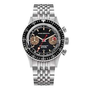 Nivada Grenchen Chronomaster Lollipop Honey 38mm Mens Watch Black