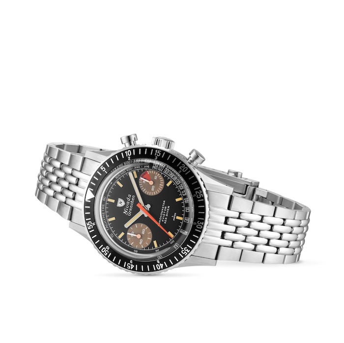 Nivada Grenchen Chronomaster Orange Boy 38mm Mens Watch Black