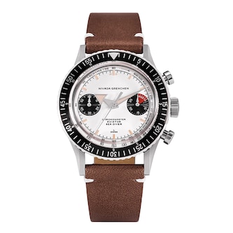 Nivada Grenchen Chronomaster Panda 38mm Mens Watch White Nivada Grenchen Chronomaster Panda 38mm Mens Watch White