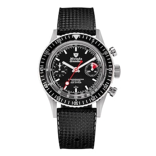 Nivada Grenchen Chronomaster White Lollipop 38mm Mens Watch Black