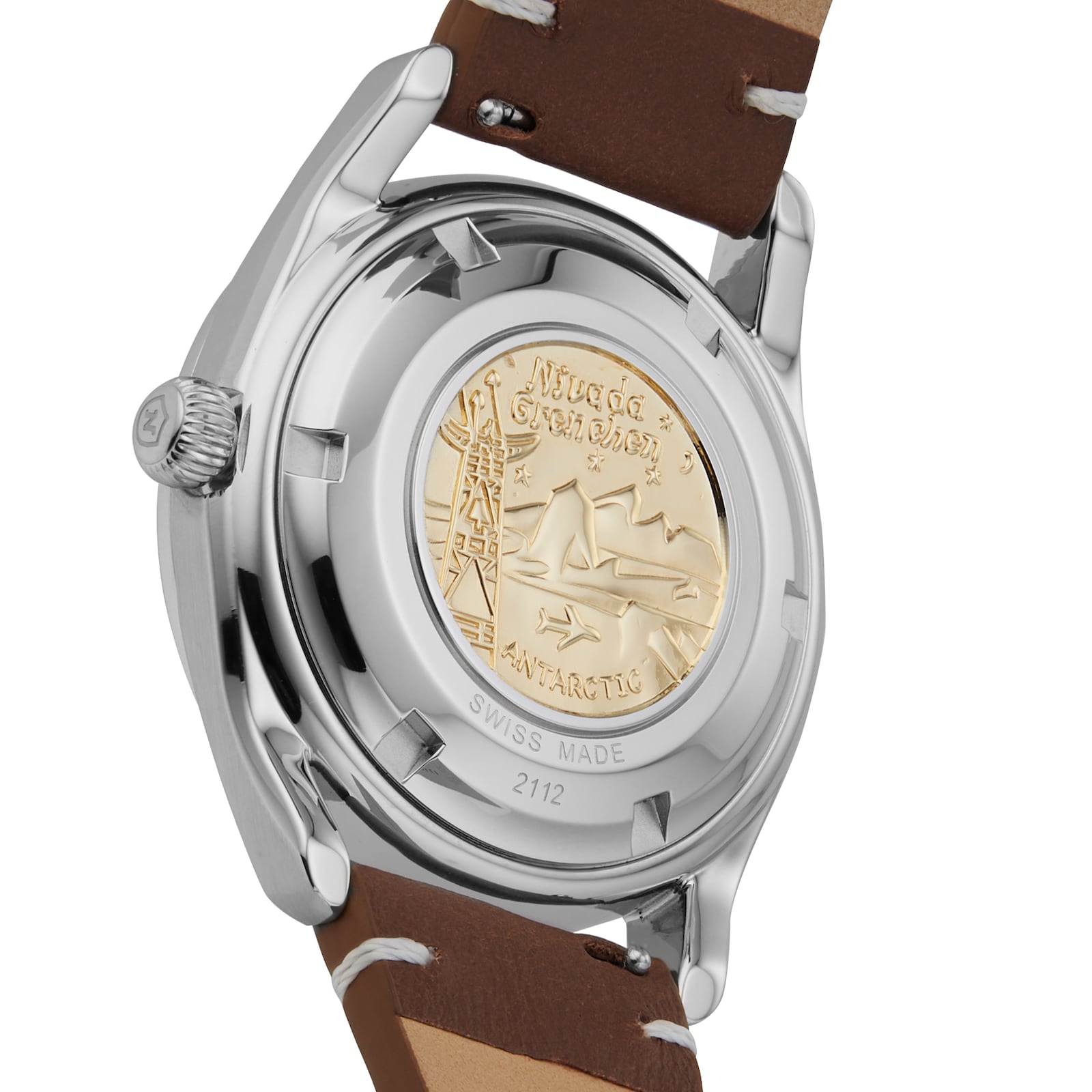 Nivada Grenchen Super Antarctic 38mm Mens Watch Black