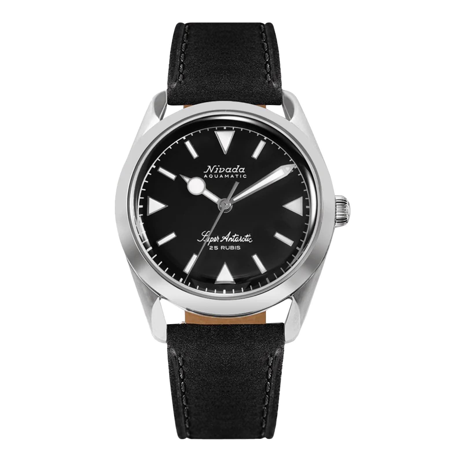 Nivada Grenchen Super Antarctic 38mm Mens Watch Black