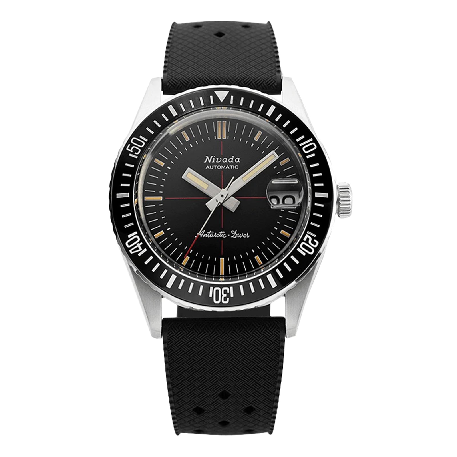 Nivada Grenchen Antarctic Diver 38mm Mens Watch Black Nivada Grenchen Antarctic Diver 38mm Mens Watch Black