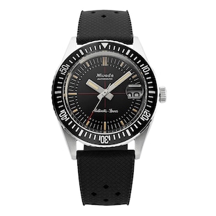 Nivada Grenchen Antarctic Diver 38mm Mens Watch Black