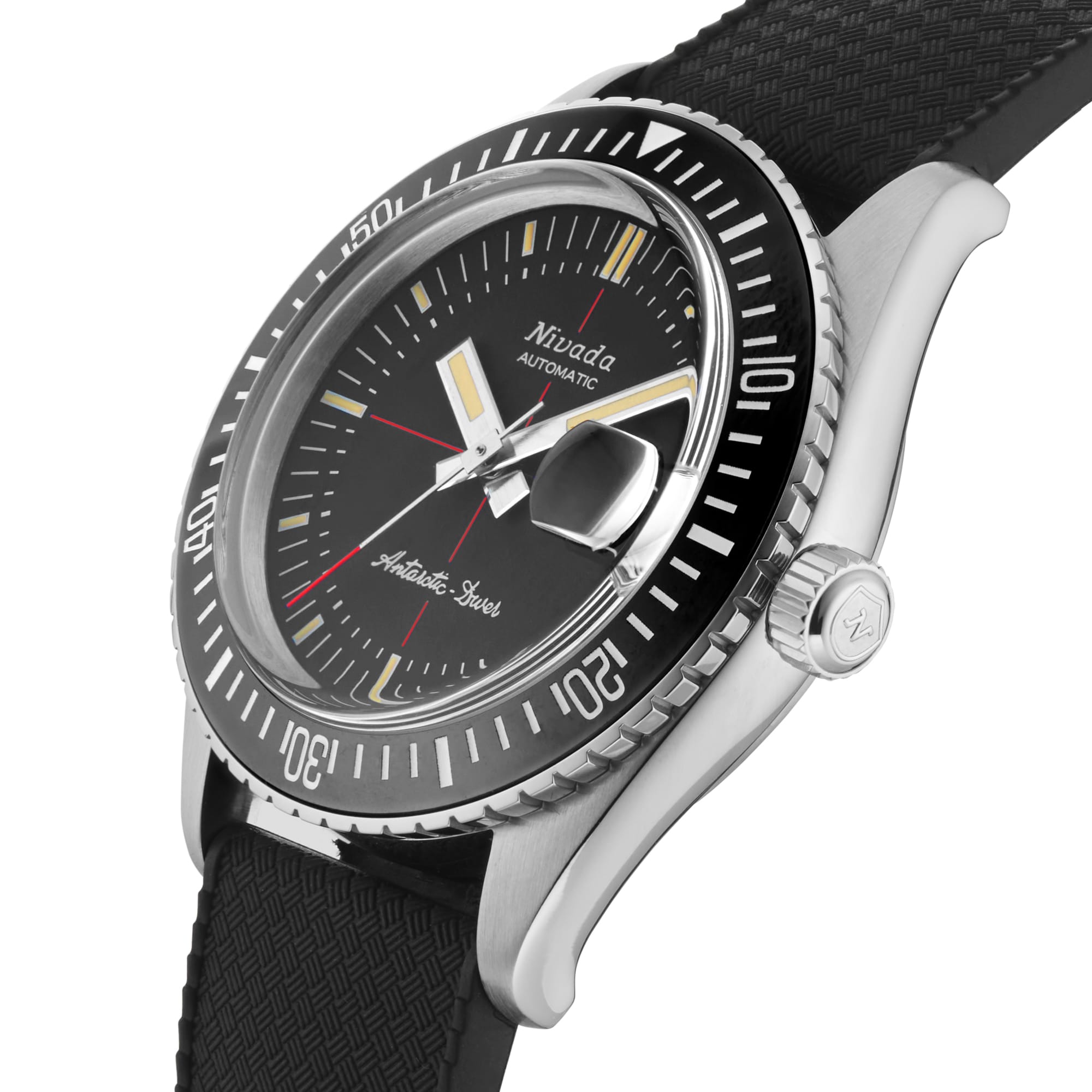 Nivada Grenchen Antarctic Diver 38mm Mens Watch Black Nivada Grenchen Antarctic Diver 38mm Mens Watch Black