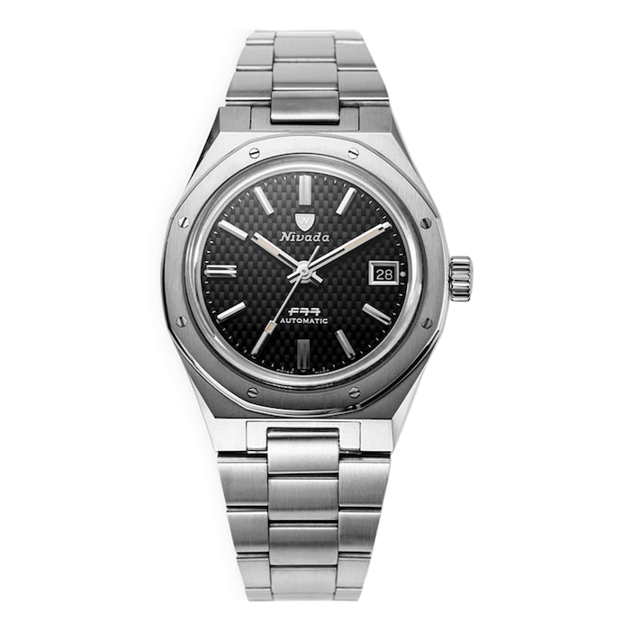 Nivada Grenchen F77 Date Automatic 37mm Unisex Watch Black