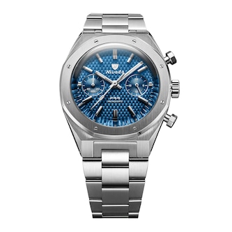 Nivada Grenchen F77 Chrono Mecaquartz MK 38mm Mens Watch Blue Nivada Grenchen F77 Chrono Mecaquartz MK 38mm Mens Watch Blue