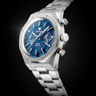 Nivada Grenchen F77 Chrono Mecaquartz MK 38mm Mens Watch Blue Nivada Grenchen F77 Chrono Mecaquartz MK 38mm Mens Watch Blue