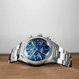 Nivada Grenchen F77 Chrono Mecaquartz MK 38mm Mens Watch Blue