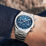 Nivada Grenchen F77 Chrono Mecaquartz MK 38mm Mens Watch Blue