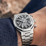 Nivada Grenchen F77 Chrono Mecaquartz MK 38mm Mens Watch Grey