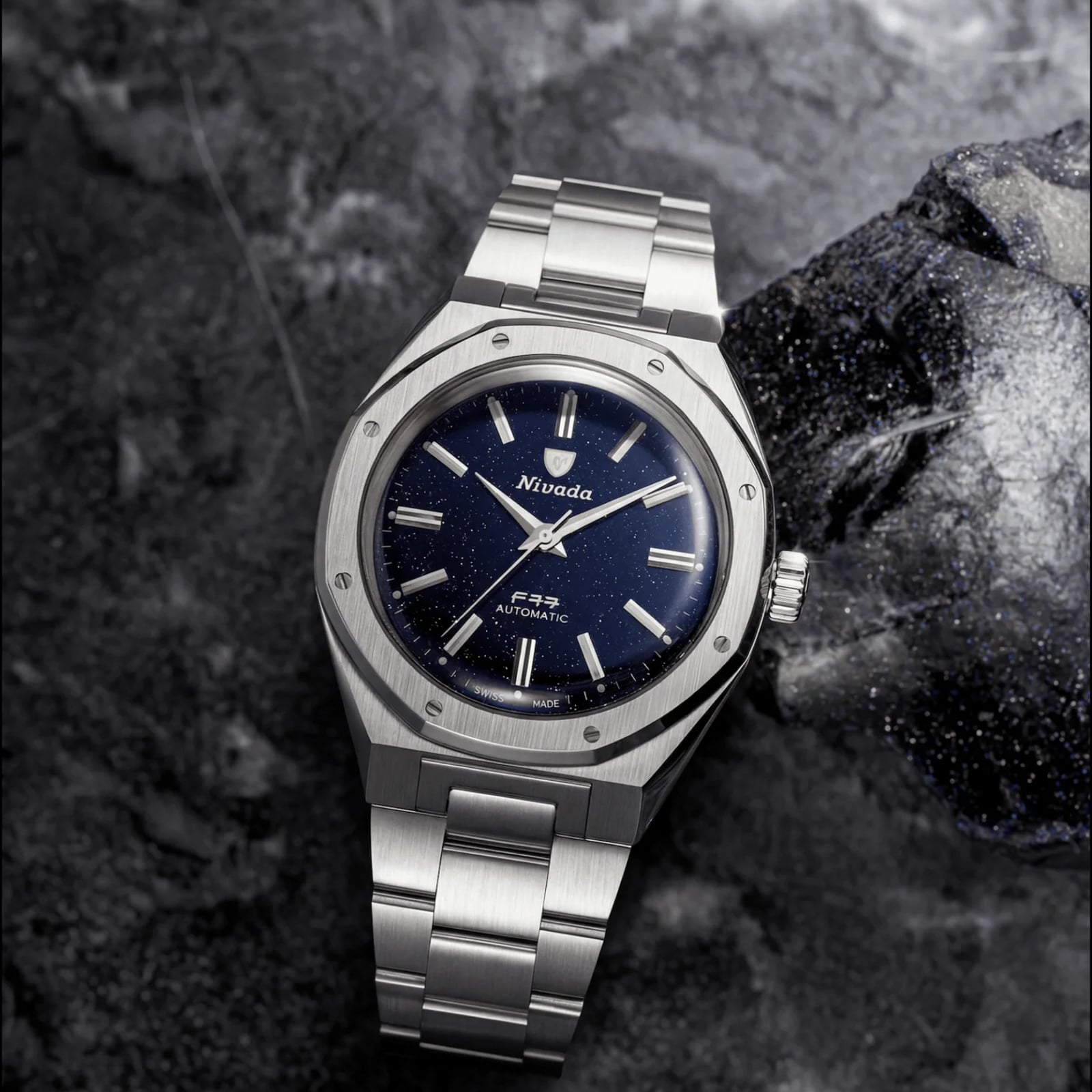 Nivada Grenchen F77 MK2 38mm Mens Watch Blue Nivada Grenchen F77 MK2 38mm Mens Watch Blue