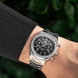 Nivada Grenchen F77 Chrono Mecaquartz MK 38mm Mens Watch Black
