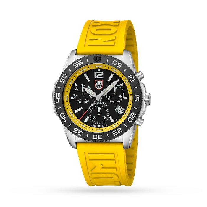 Luminox Pacific Diver Chronograph 44mm, Yellow Rubber Strap Diver Watch