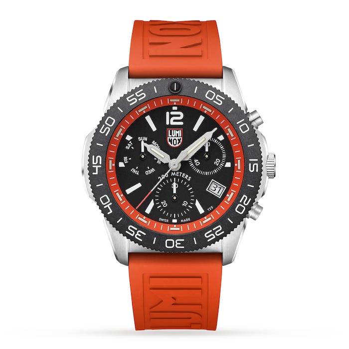 Luminox Pacific Diver Chronograph 44mm, Red Rubber Strap Diver Watch