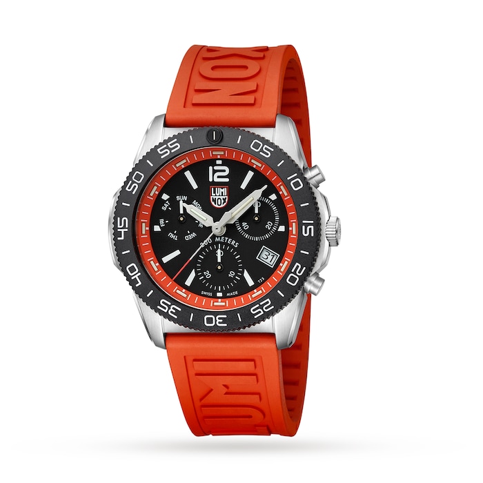 Luminox Pacific Diver Chronograph 44mm, Red Rubber Strap Diver Watch