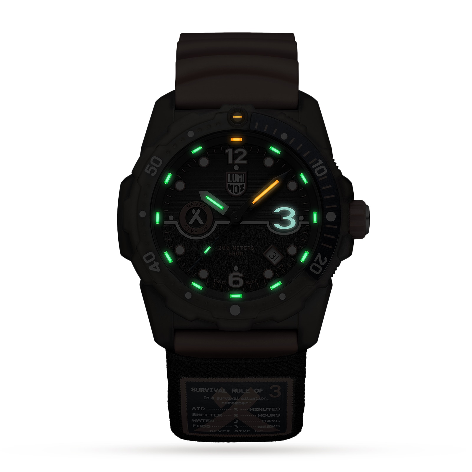 Luminox Bear Grylls Survival Eco 42mm, Orange Rubber Strap, Rule Of 3 Luminox Bear Grylls Survival Eco 42mm, Orange Rubber Strap, Rule Of 3