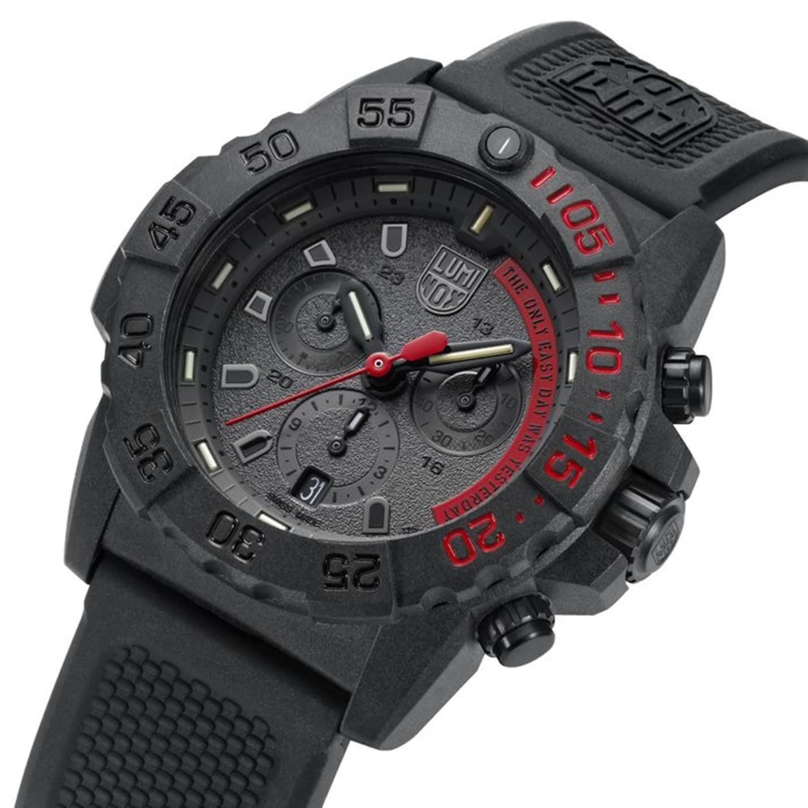 Navy Seal Chronograph 45mm, Black Rubber Strap Military Dive Watch
