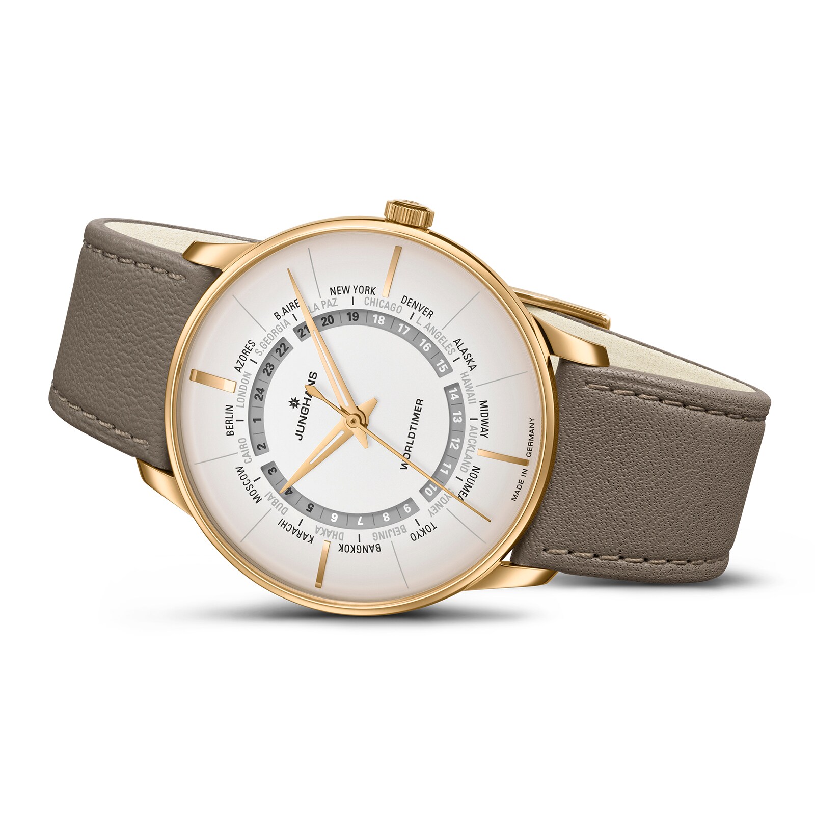 Junghans Meister Worldtimer 40.4mm 27 5012.02 Mappin and Webb