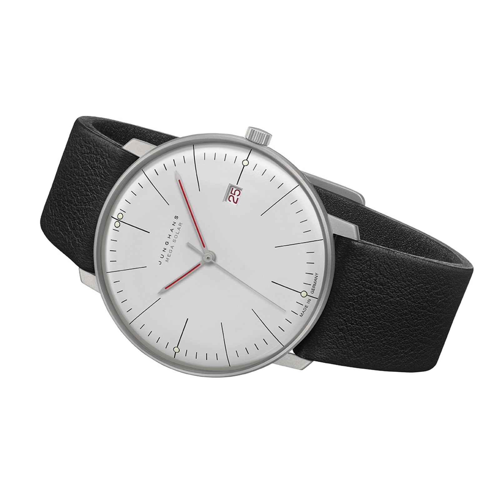 Max Bill MEGA Solar Bauhaus 38mm Mens Watch White