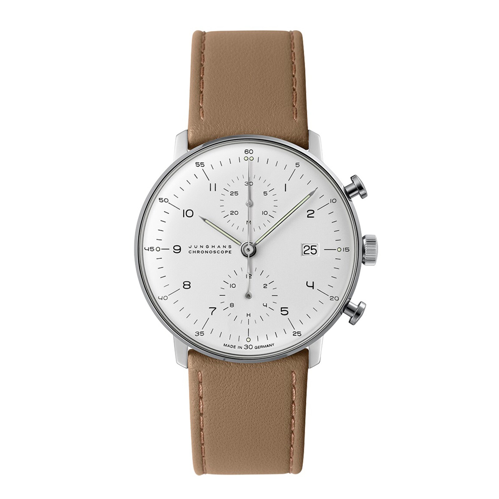 Junghans Max Bill Chronoscope 40mm Mens Watch White Junghans Max Bill Chronoscope 40mm Mens Watch White