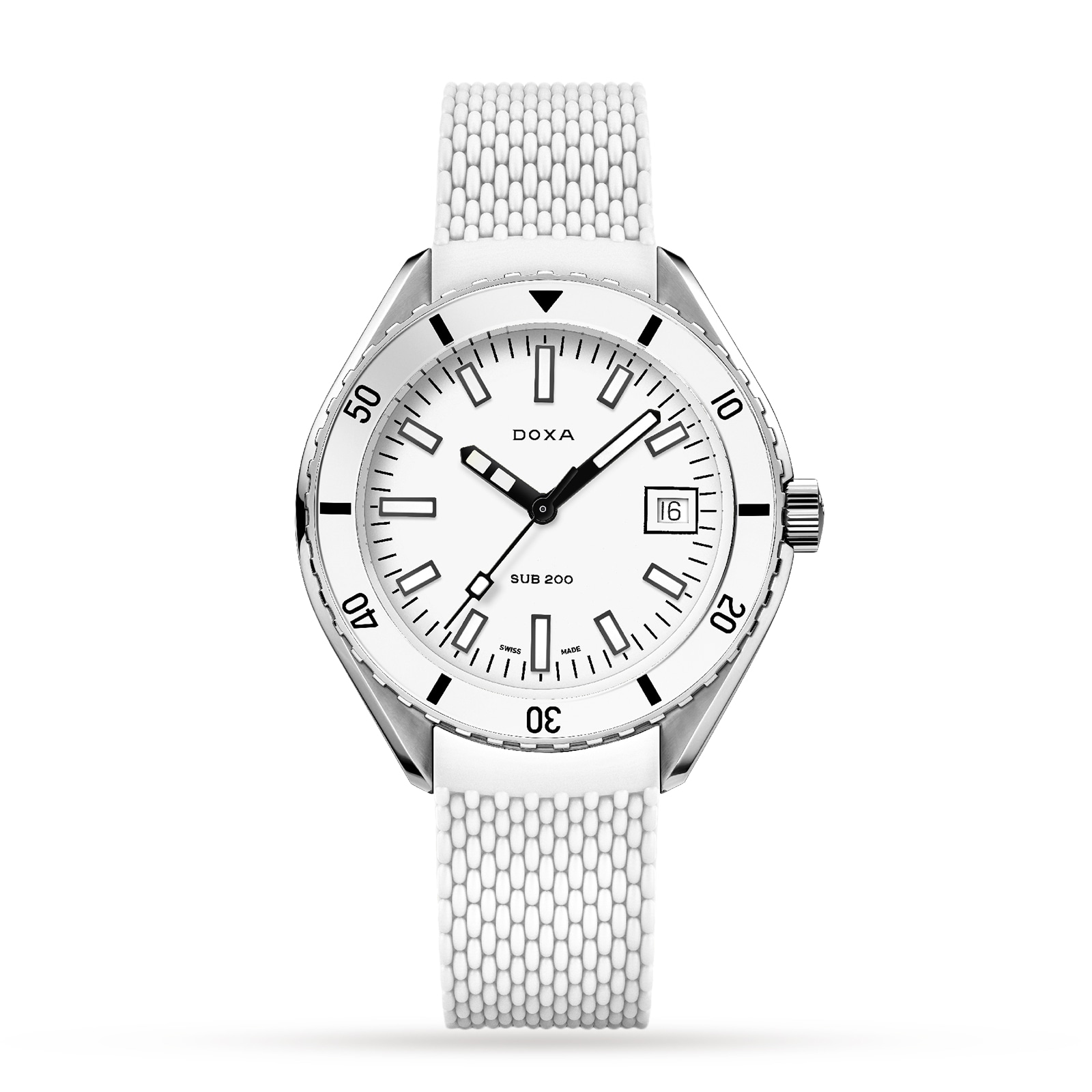 DOXA Sub 200 WhitePearl 42mm Mens Watch Standard Strap DOXA Sub 200 WhitePearl 42mm Mens Watch Standard Strap