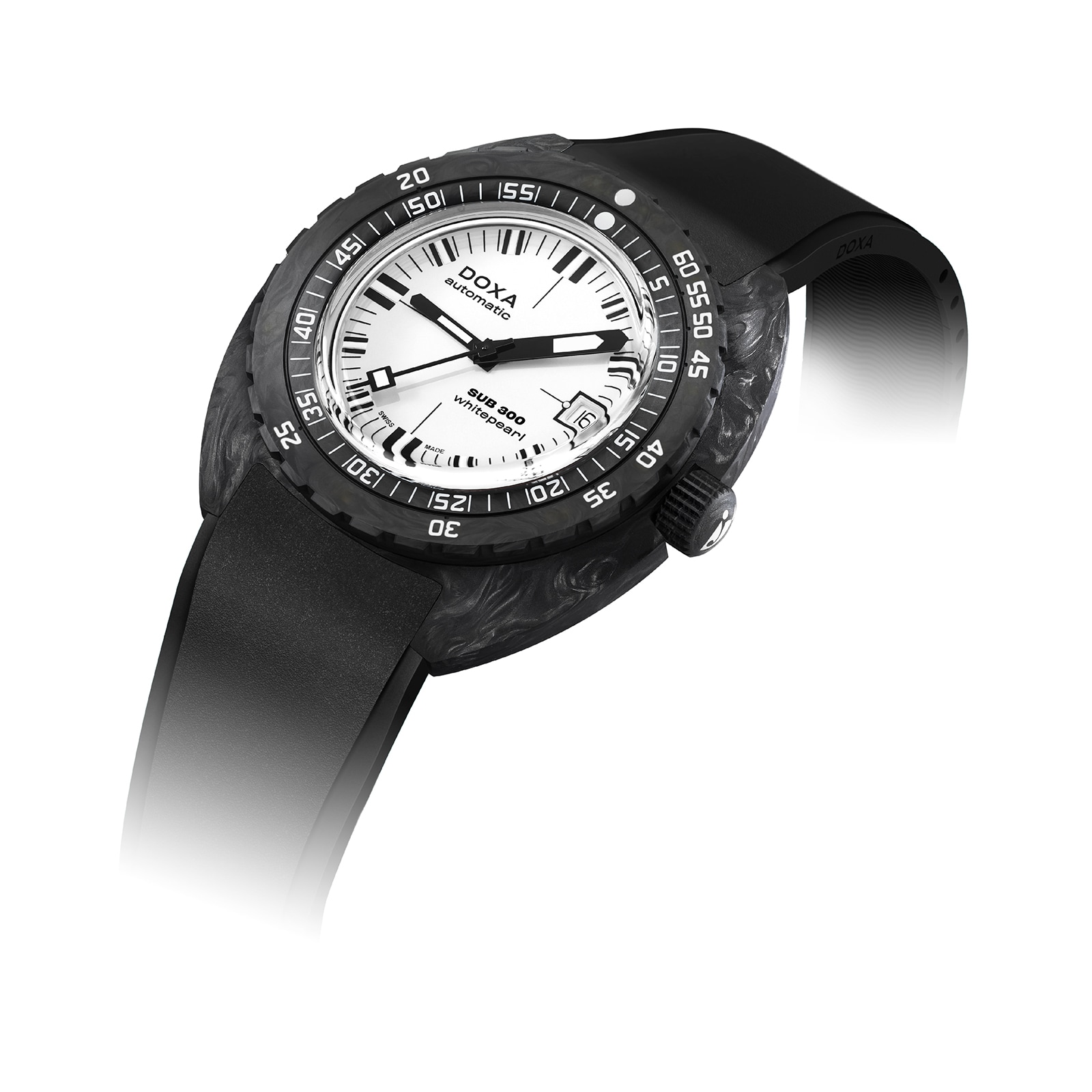 DOXA Sub 300 Carbon Whitepearl 42mm Mens Watch Black