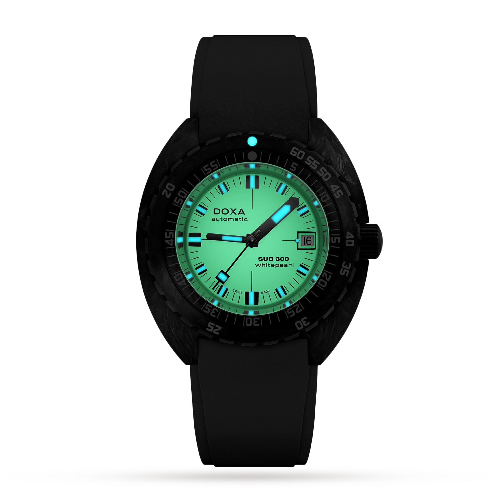 DOXA Sub 300 Carbon Whitepearl 42mm Mens Watch Black