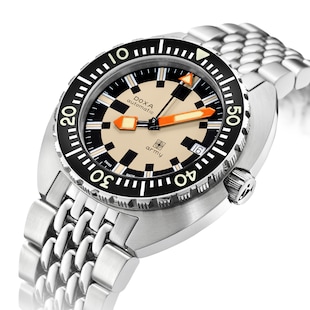 DOXA Army 42.5mm Mens Watch Beige Rubber