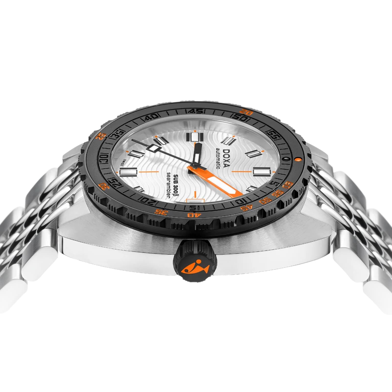 DOXA Sub 300 Beta Aquamarine 42.5mm Mens Watch Silver and Orange DOXA Sub 300 Beta Aquamarine 42.5mm Mens Watch Silver and Orange