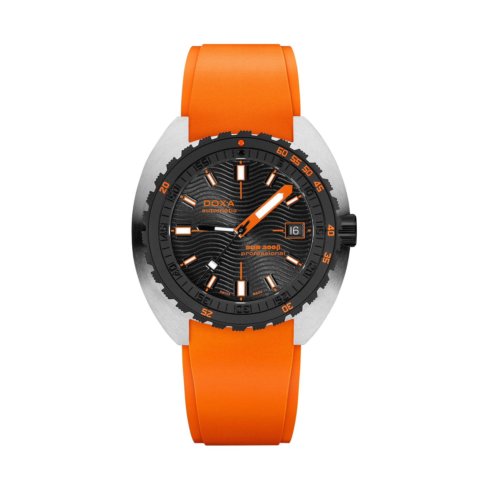 DOXA Sub 300 Beta Professional 42.5mm Mens Watch Black Orange Rubber