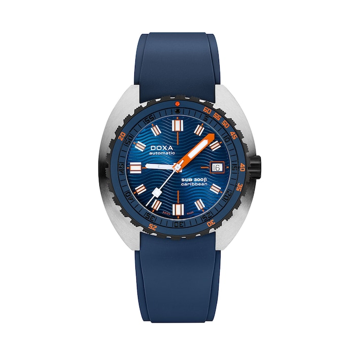 DOXA Sub 300 Beta Caribbean 42.5mm Mens Watch Blue Rubber