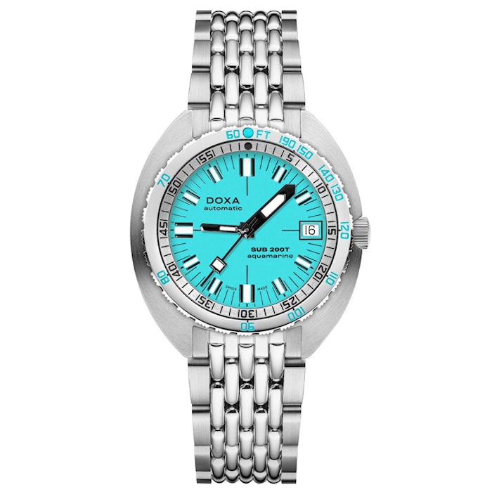 DOXA Sub 200T Aquamarine 39mm Mens Watch Turquoise