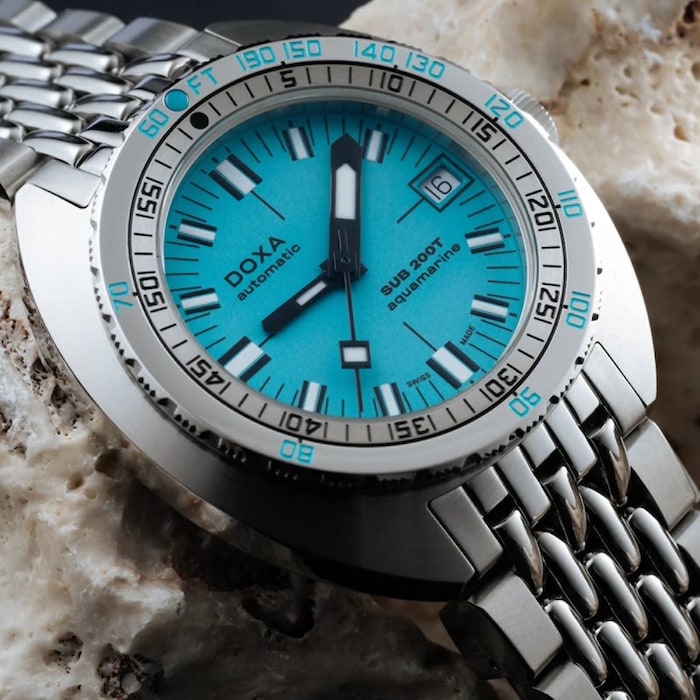 DOXA Sub 200T Aquamarine 39mm Mens Watch Turquoise