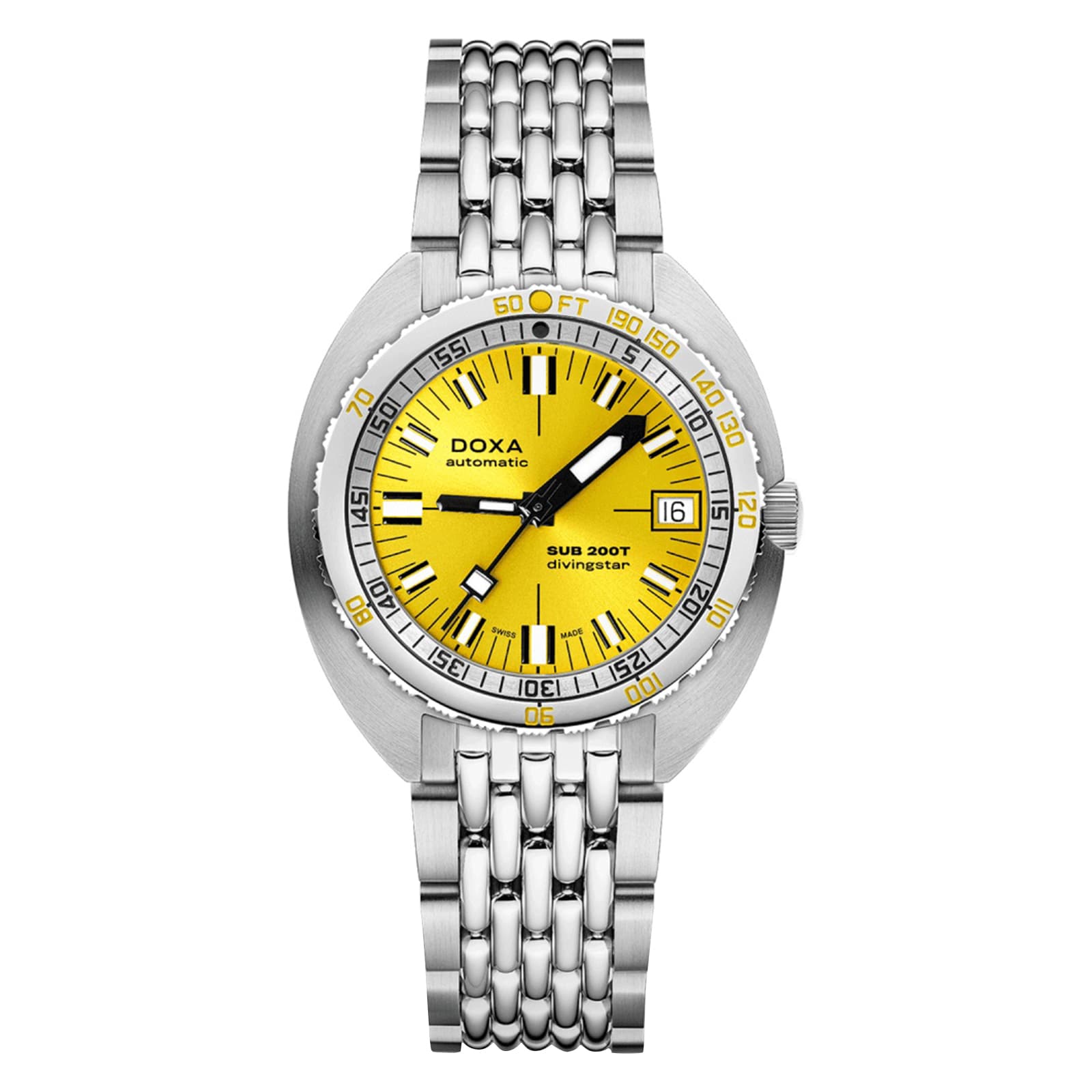 DOXA Sub 200T 39mm Mens Watch Yellow DOXA Sub 200T 39mm Mens Watch Yellow